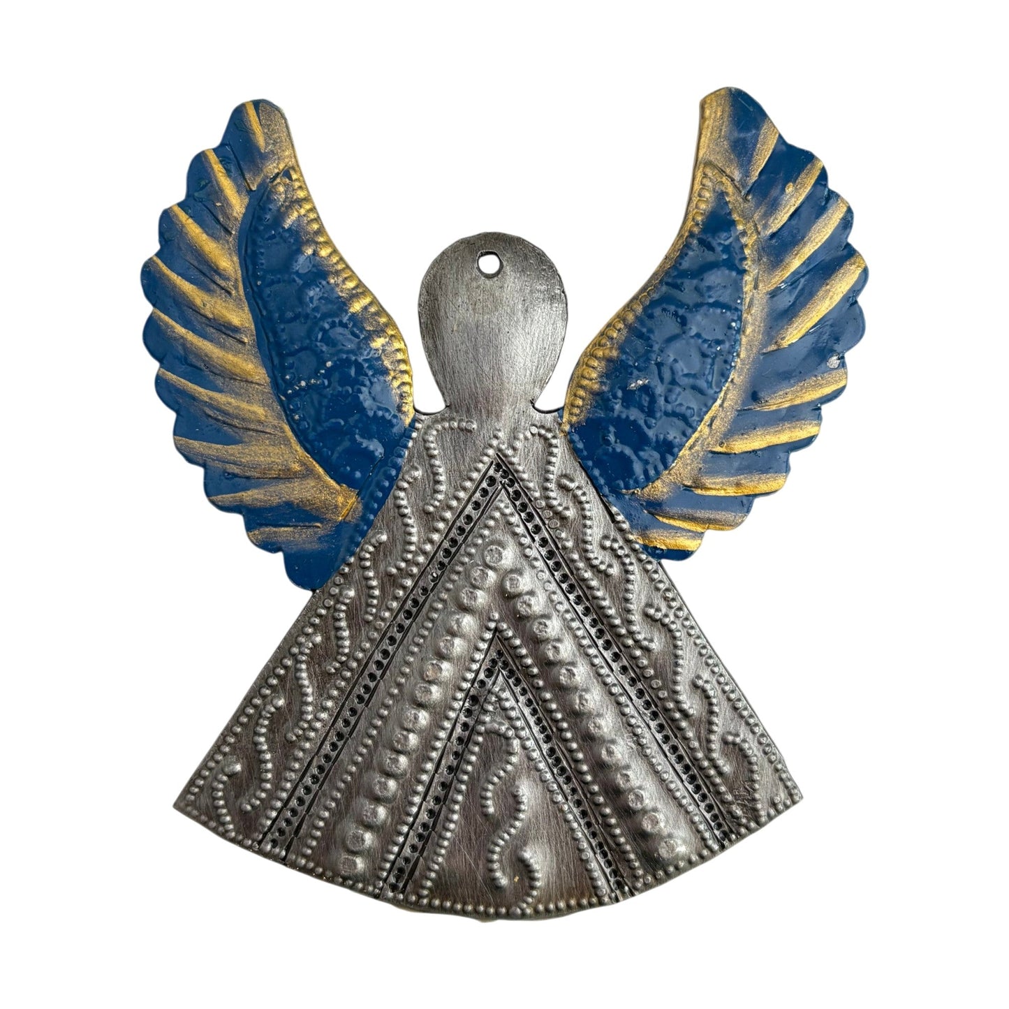 Upcycled Metal Ornament and Magnet - Angel in Color