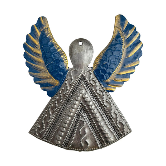 Upcycled Metal Ornament and Magnet - Angel in Color
