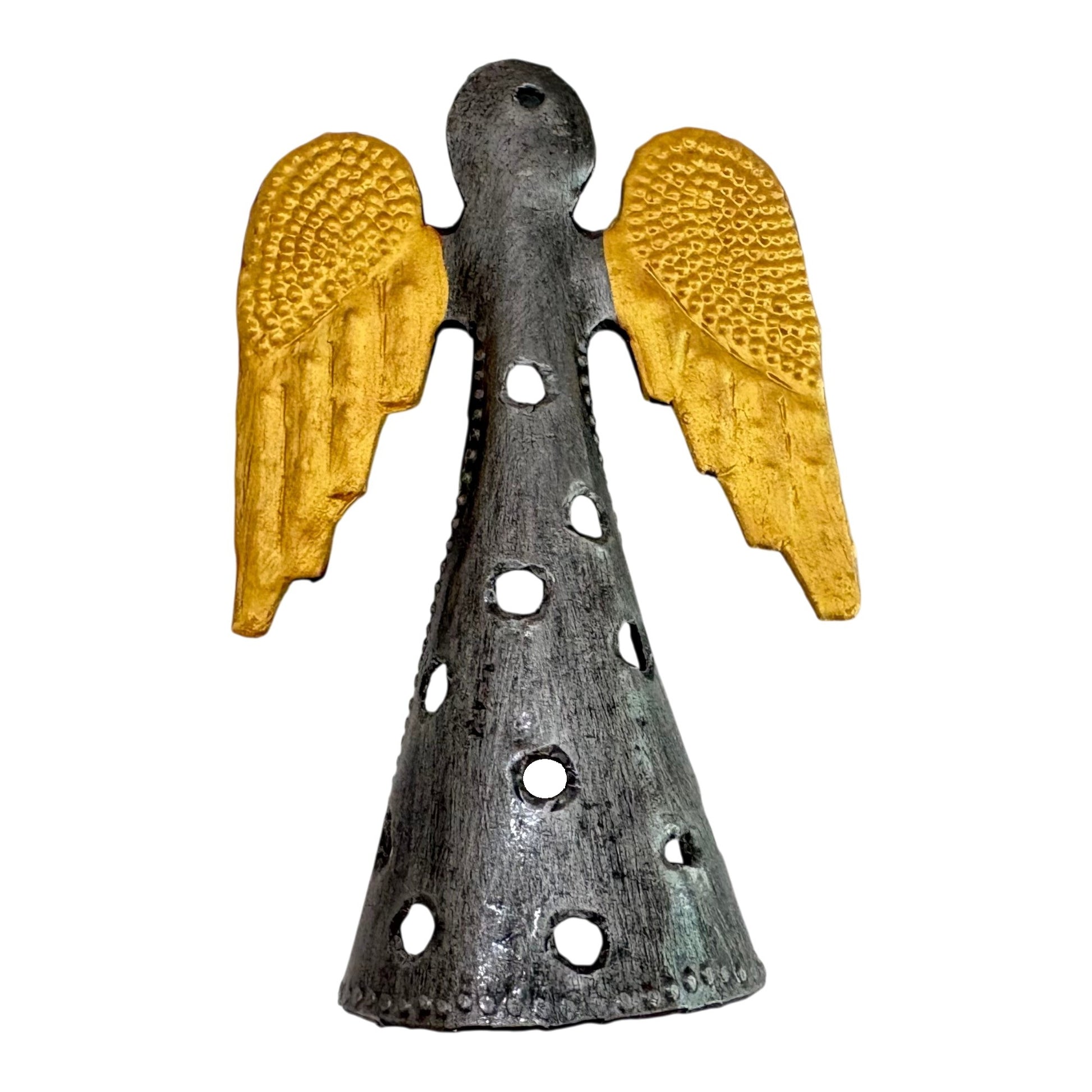Upcycled Metal Ornament and Magnet - Angel in Gold
