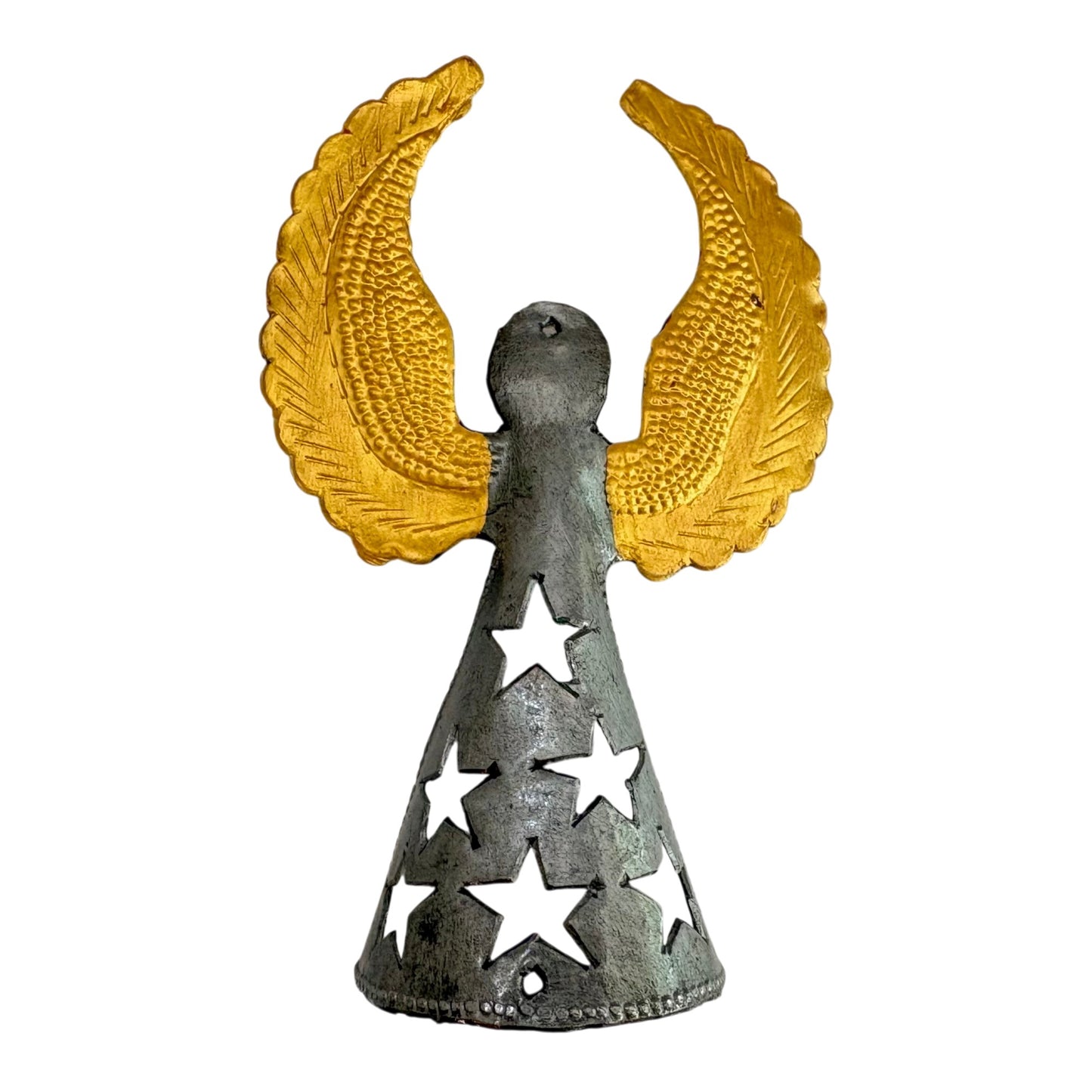 Upcycled Metal Ornament and Magnet - Angel in Gold