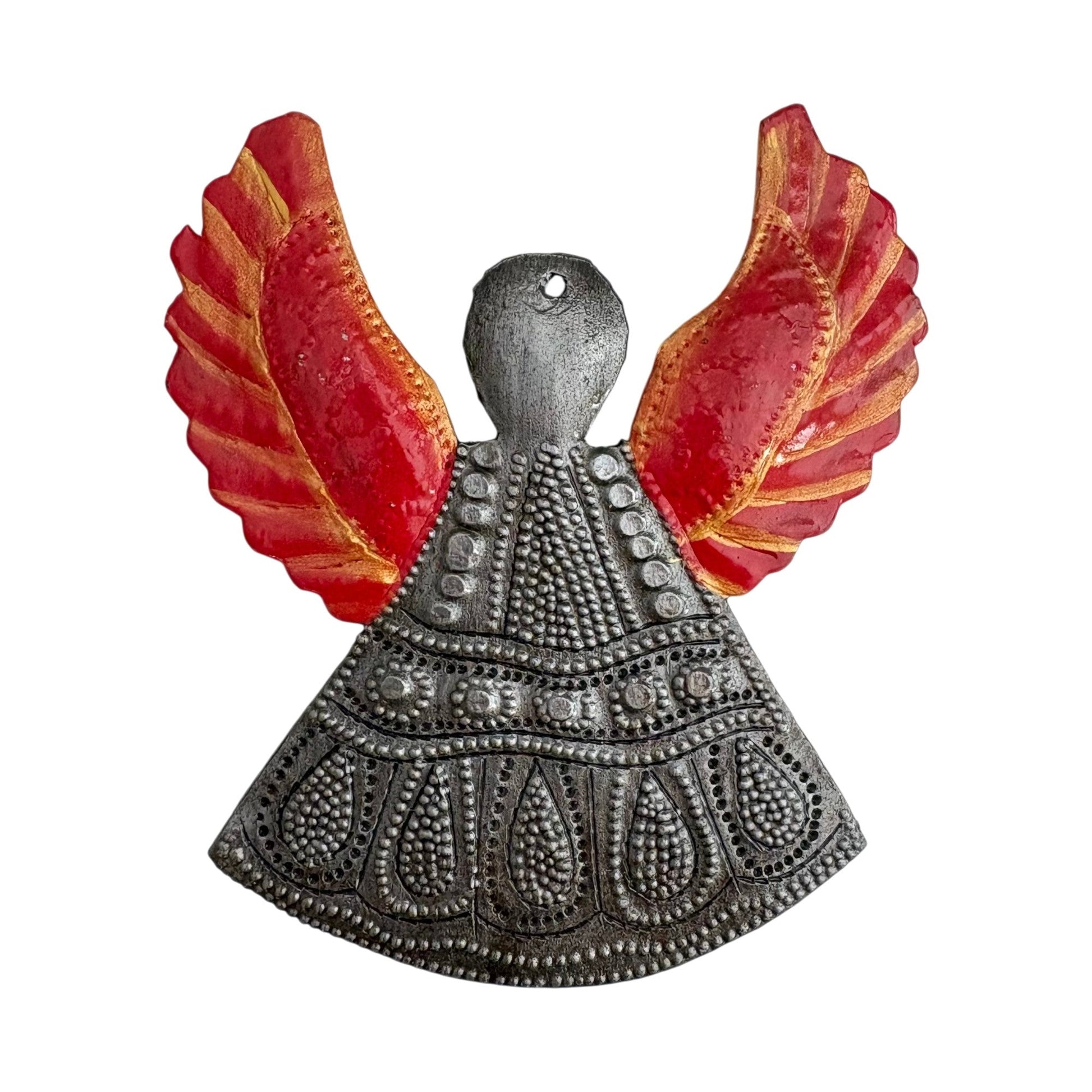Upcycled Metal Ornament and Magnet - Angel in Color