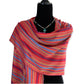 Mixed Striped Handwoven Bamboo Viscose Scarf - Red, Mustard & Mauve