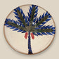 Blue Palm Tree Pottery Platter