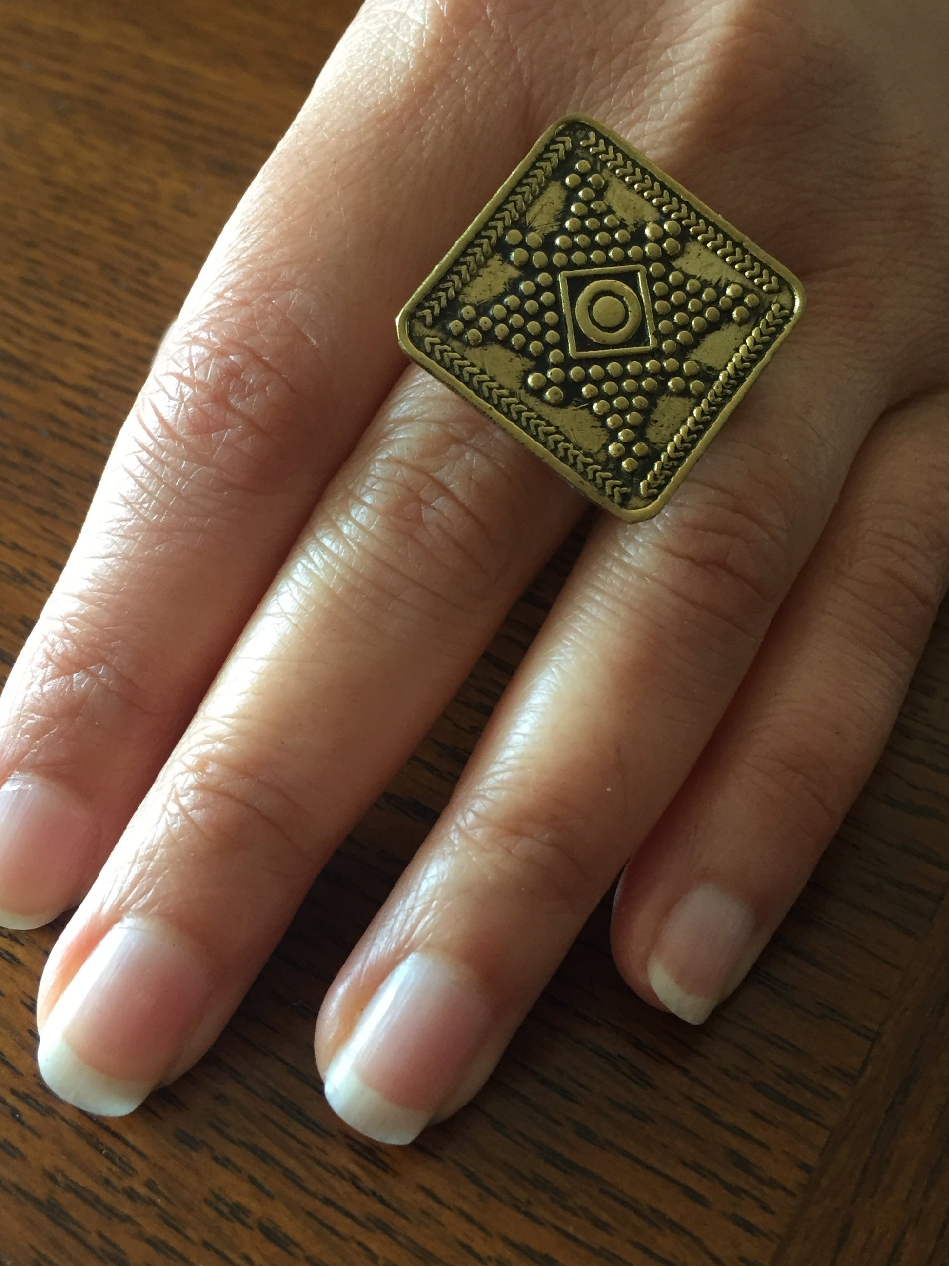 Handmade Brass Ring - Siwa Design: Star