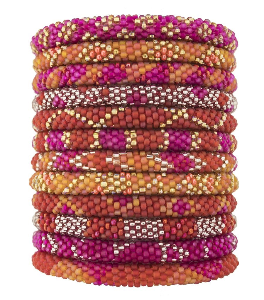 Fair Trade Roll-On Beaded Bracelets - Carousel, Hand-beaded by women artisans, sustainable fashion
