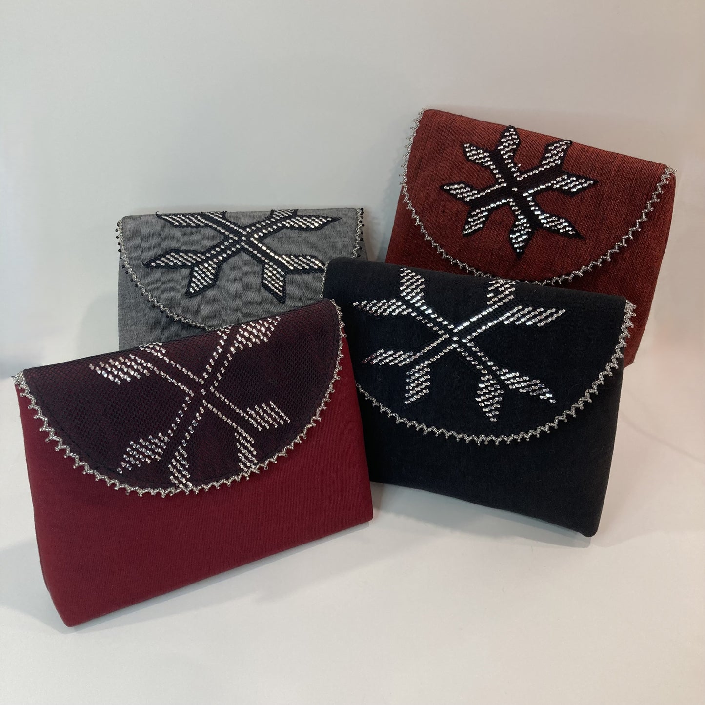 Samra Handcrafted Moiré & Tally Clutch