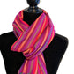 Small Striped Handwoven Bamboo Viscose Scarf - Fuchsia & Violet