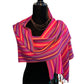 Small Striped Handwoven Bamboo Viscose Scarf - Fuchsia & Violet