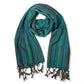 Small Striped Handwoven Scarf - Mediterranean Sea