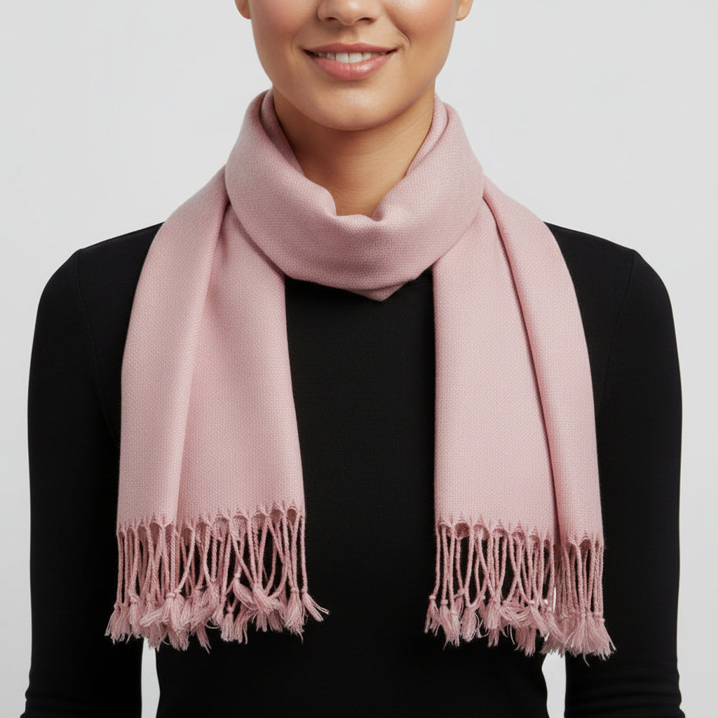 Small Solid Handwoven Scarf Pink