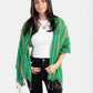 Small Striped Handwoven Bamboo Viscose Scarf - Green & Yellow