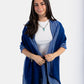 Striped-frame Handwoven Scarf - Blue Quartz