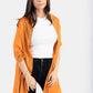 Striped-frame Handwoven Scarf - Dahlia Orange