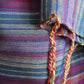 Striped Handwoven Shawl - Mauve & Green