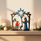 Metal Tabletop Nativity Scene Handcrated and Painted with Vivid Colors by Artisans in Haiti