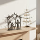 Metal Tabletop Nativity Scene Handcrated by Artisans in Haiti - Color of Metal