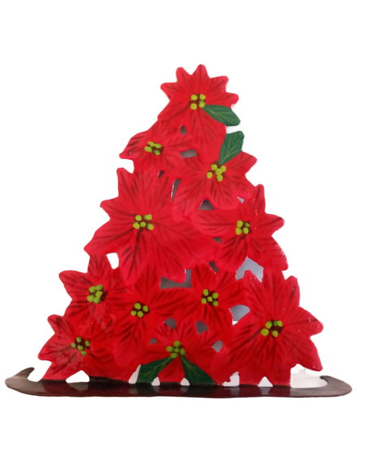 Metal Tabletop Poinsettia Tree