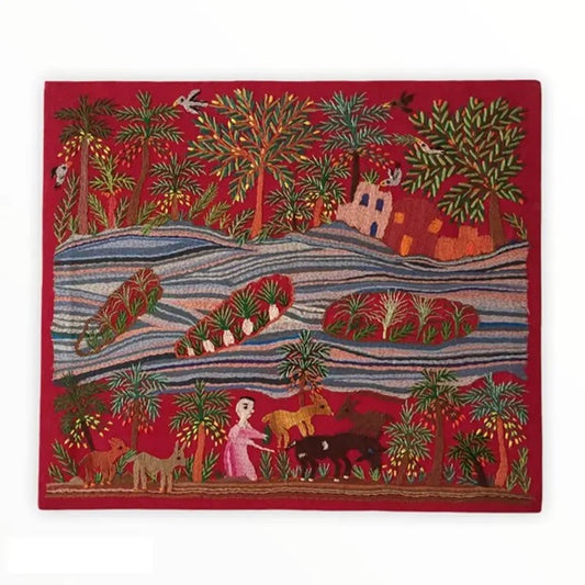 Hand Embroidered Tapestry - The Island