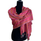 Thin Striped Handwoven Bamboo Viscose Scarf - Shades of Red