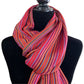 Thin Striped Handwoven Bamboo Viscose Scarf - Shades of Red