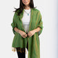 Thin Striped Handwoven Bamboo Viscose Scarf - Green & Salmon
