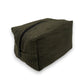 Upcycled Cosmetic Bag - Black & Olive