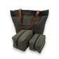 Upcycled Cosmetic Bag - Black & Olive