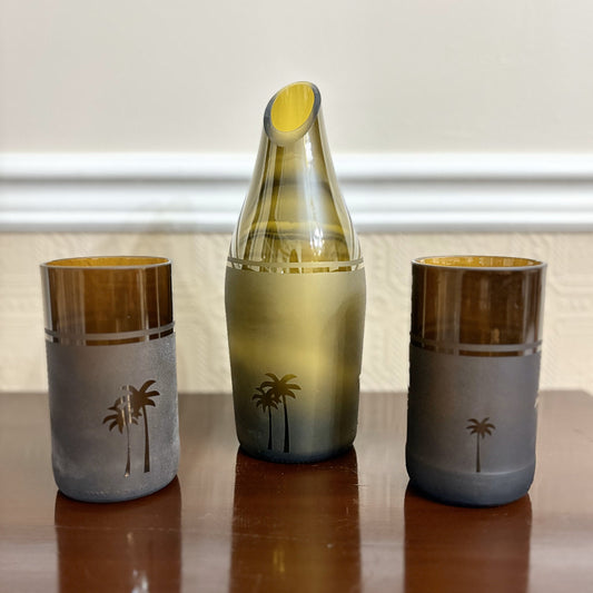 Upcycled Siwa Palms Drinking Glass