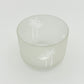Handmade frosted upcycled glass bowl or candle holder with palm tree design