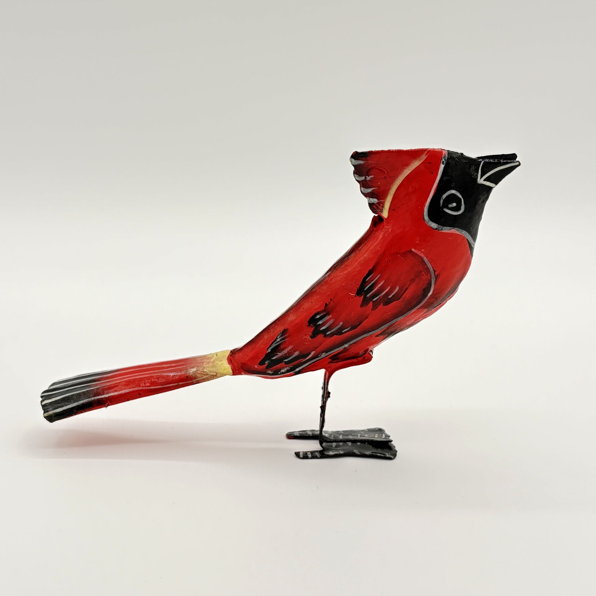 Eco-friendly Handcrafted Upcycled Metal 3D Tabletop Cardinal Sculpture, Ethically Handmade, Fair Trade, Sustainable