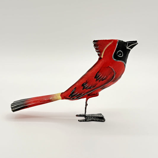 Eco-friendly Handcrafted Upcycled Metal 3D Tabletop Cardinal Sculpture, Ethically Handmade, Fair Trade, Sustainable