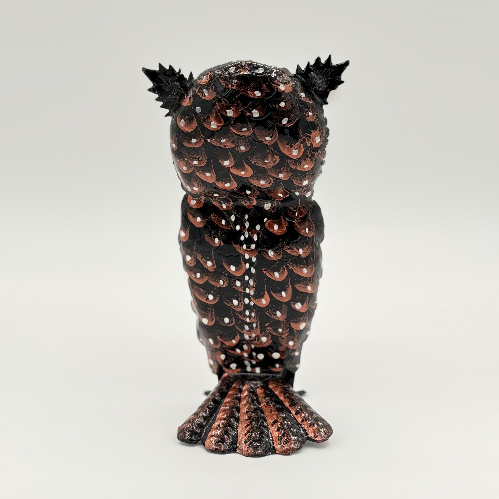 Eco-friendly Handcrafted Upcycled Metal 3D Tabletop Owl Sculpture, Fair Trade Ethically Handmade, Sustainable, Hand-painted