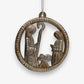 Eco-friendly Upcycled Metal Nativity Ornament in a Medallion Handcrafted by Haitian Artisans