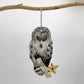 Sustainable handcrafted upcycled metal owl ornament, fair trade ethically handmade, eco-friendly