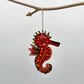 Eco-friendly Handcrafted Upcycled Metal Blue Seahorse Ornament, Fair Trade Sustainable Ethically Handmade