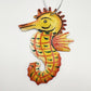 Eco-friendly Handcrafted Upcycled Metal Yellow Seahorse Ornament, Fair Trade Sustainable Ethically Handmade