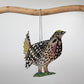 Sustainable handcrafted upcycled metal Sharp-tailed Grouse bird ornament, eco-friendly ethically handmade, fair trade