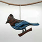 Eco-friendly Handcrafted Upcycled Metal Steller's Jay bird ornament, fair trade, ethically handmade, sustainable