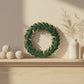 Fair Trade Upcycled Metal Green Laurel Wreath with Gold & Red Detail Wall Decor, Ethically Handmade