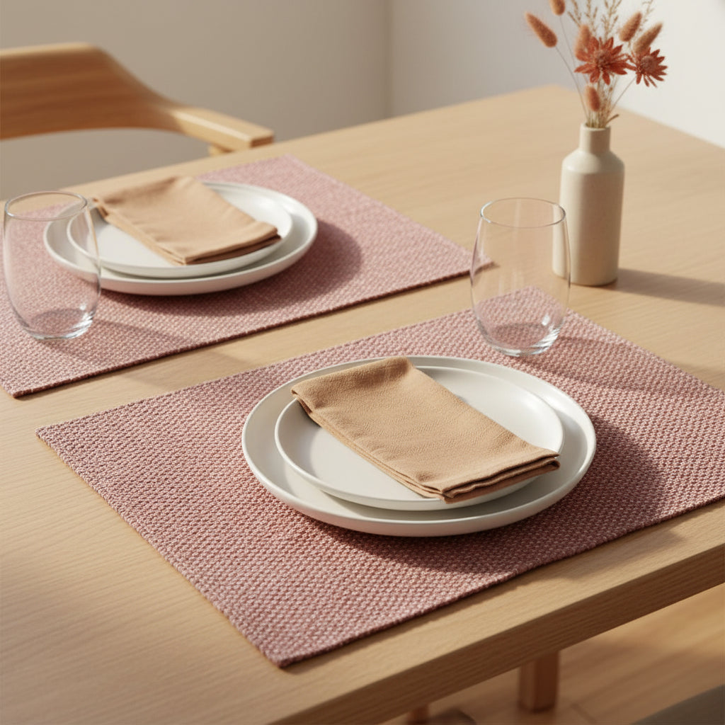 Fair Trade Upcycled Plastic Handwoven Placemat - Rosewood, Ethically Handmade, Sustainable Living Home Decor
