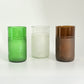 Upcycled highball drinking glass set with palms decoration
