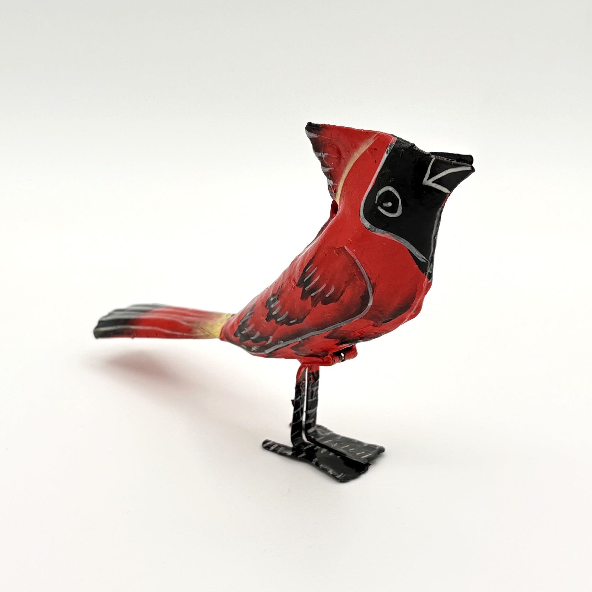 Eco-friendly Handcrafted Upcycled Metal 3D Tabletop Cardinal Sculpture, Ethically Handmade, Fair Trade, Sustainable