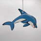 Decorative eco-friendly handcrafted upcycled metal dolphin ornament, fair trade handmade, sustainable