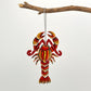 Eco-friendly handcrafted upcycled metal lobster ornament, fair trade ethically handmade, sustainable