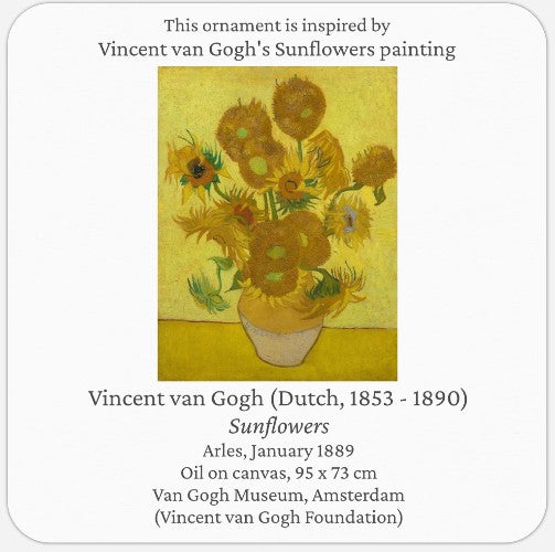 Blown Glass Ornament - Van Gogh Sunflowers