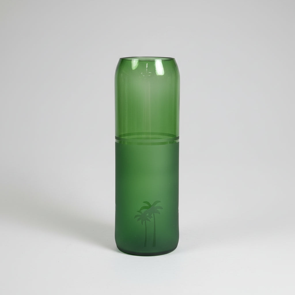Fair Trade Upcycled Glass Siwa Palms Vase, Sustainable Ethically Handmade Home Decor