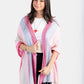 Wide Striped Handwoven Bamboo Viscose Scarf - Pink & Sky Blue