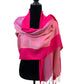 Wide Striped Handwoven Bamboo Viscose Scarf - Pink & Fuchsia