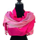 Wide Striped Handwoven Bamboo Viscose Scarf - Pink & Fuchsia