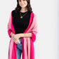 Wide Striped Handwoven Bamboo Viscose Scarf - Pink & Fuchsia